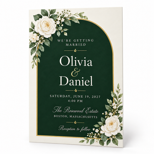 Custom Wedding Invitation Cards - 5 x 7 Front and Back
