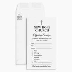 Custom Yellow Church Offering Envelopes, Bulk Printing